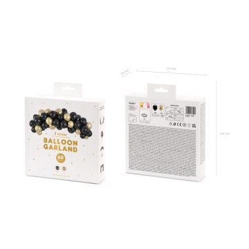 Balloon Garlan DIY, 2 Meters, Black Gold