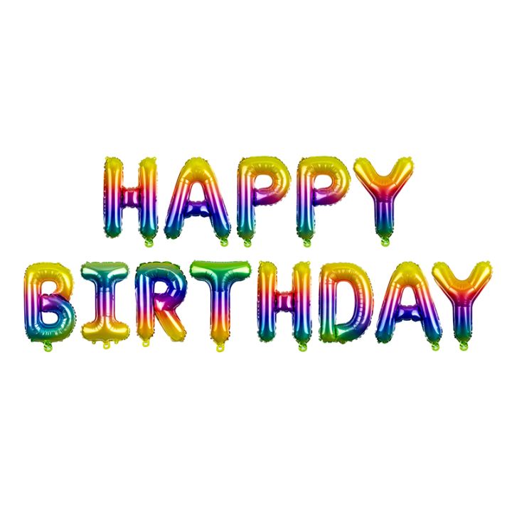 Happy Birthday Phrase Multicolor Set 13pcs. 40cm.