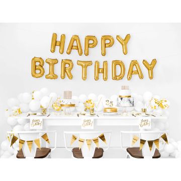 Happy Birthday Phrase Gold Set 13pcs. 40cm. Happy Birthday Phrase Gold Set 13pcs. 40cm.