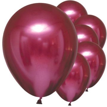 Latex balloons fuchsia platimum, 10pcs, 30cm