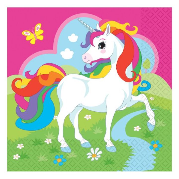Napkins Unicorn 33x33cm.