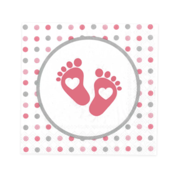 Napkins Pink Paw 20pcs. 33x33cm.