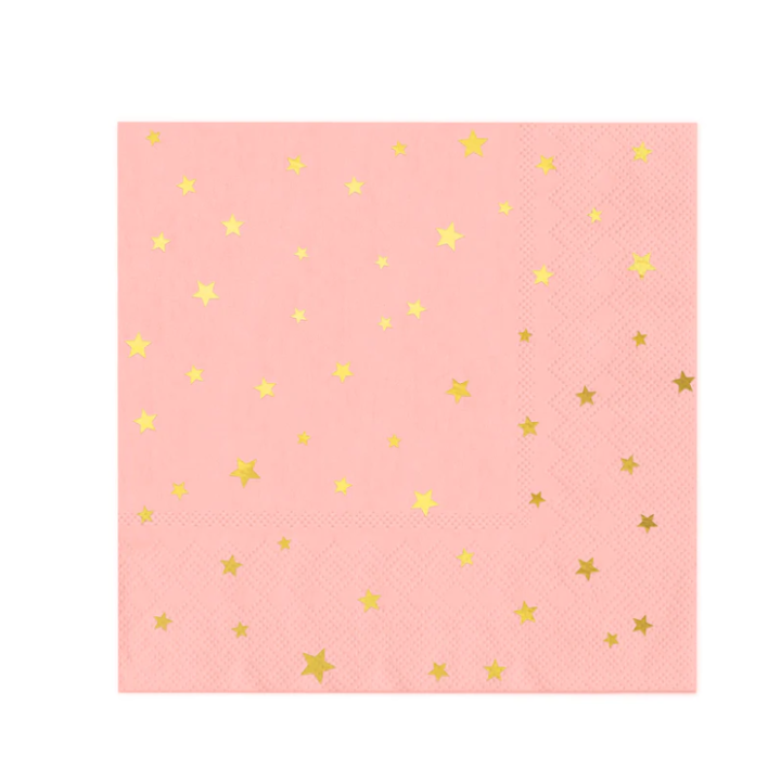 Νapkins With Golden Stars 10 pcs, 33x33cm.