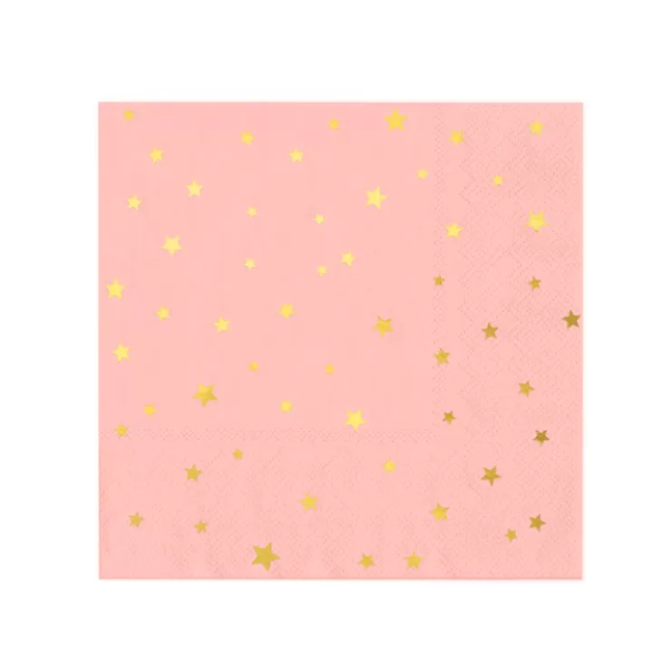 Νapkins With Golden Stars 10 pcs, 33x33cm.