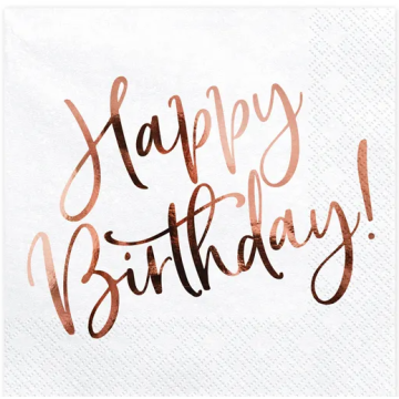 Napkins Happy Birthday 20pcs. 33x33cm.