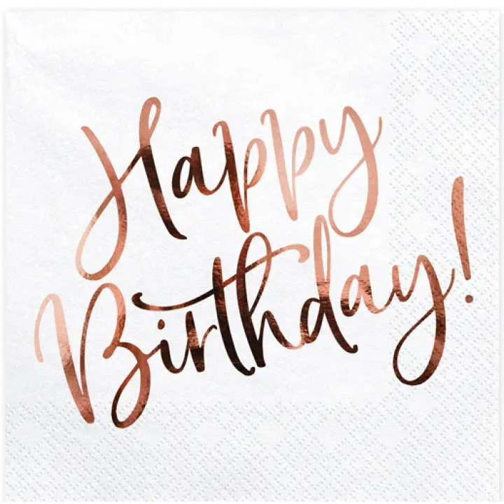 Napkins Happy Birthday 20pcs. 33x33cm.