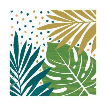 Napkins Tropical Leaves 33x 33cm, 16pcs.