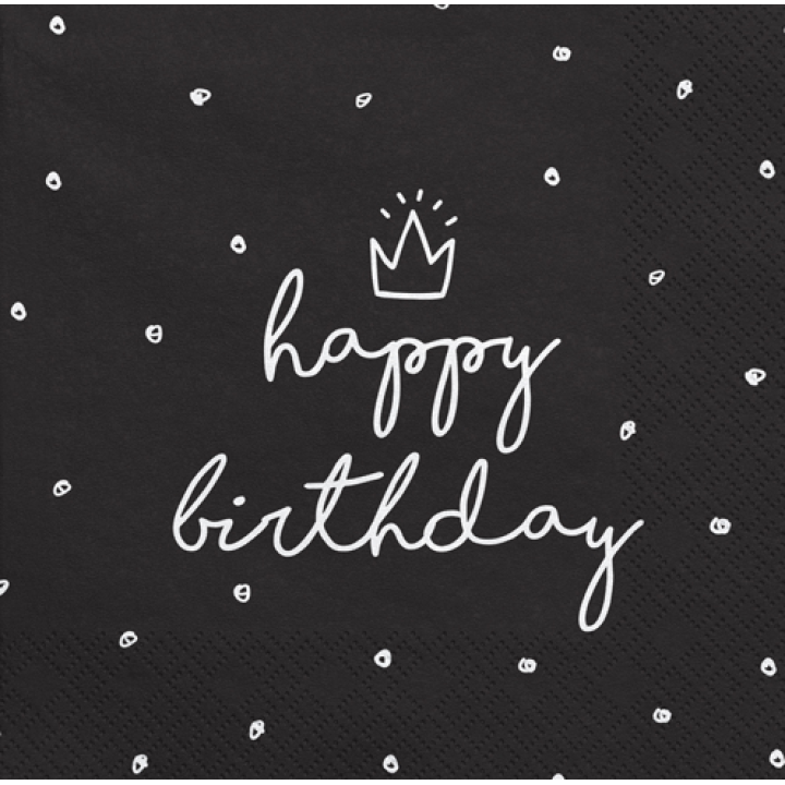 Napkins ''Happy Birthday'' 20pcs, 33x33cm.