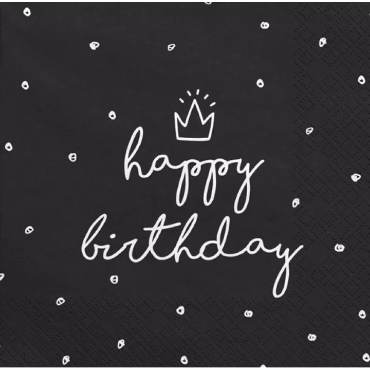 Napkins ''Happy Birthday'' 20pcs, 33x33cm.