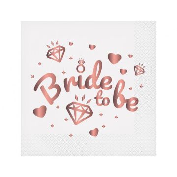 Napkins ''Bride to be'' 20pcs, 33x33cm.