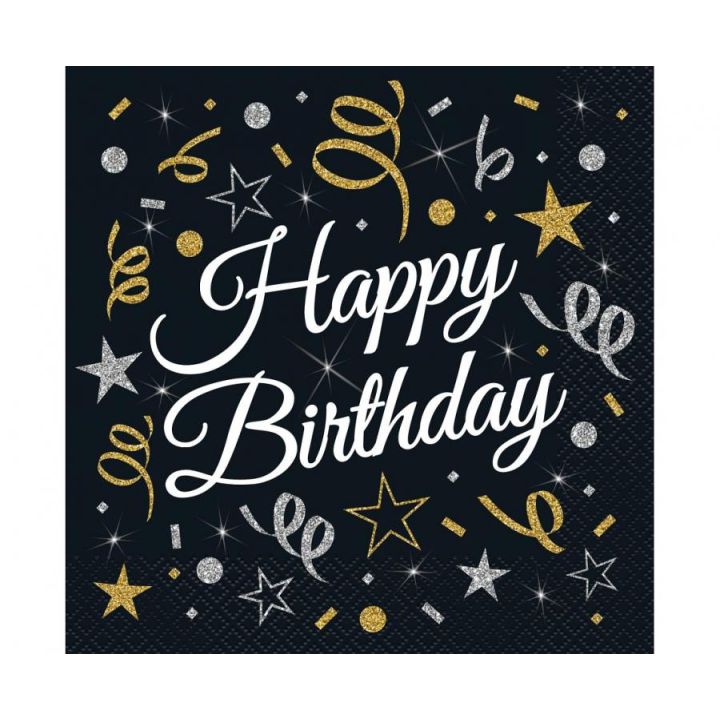 Napkins ''Happy Birthday'' 20pcs, 33x33cm.