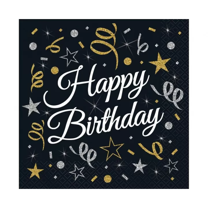 Χαρτοπετσετες ''Happy Birthday'' 20τμχ. 33x33εκ.