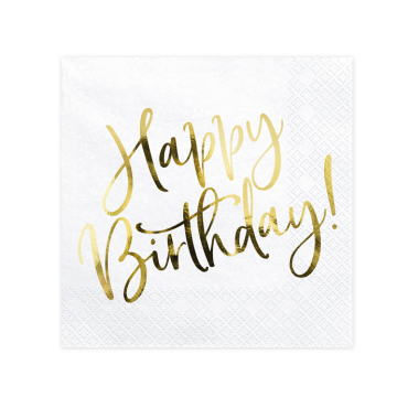 Happy Birthday Napkins 20pcs, 33 x 33 cm