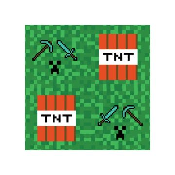 Napkins Minecraft TNT 20pcs. 33x33cm. Napkins Minecraft TNT 20pcs. 33x33cm.