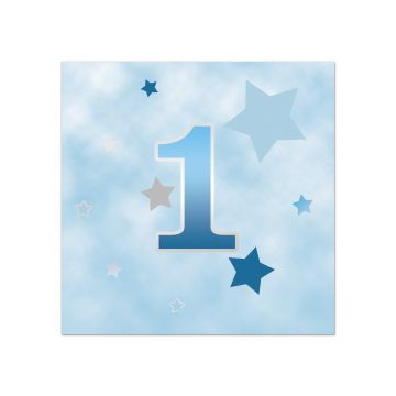 Napkins First Birthday Blue 20pcs. 33x33cm.