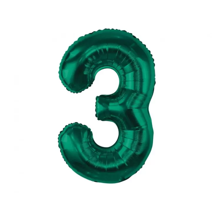 Balloon Number 3 Green 85cm