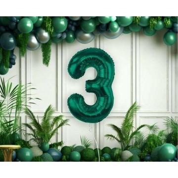 Balloon Number 3 Green 85cm
