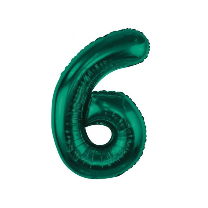 Balloon Number 6 Green 85cm