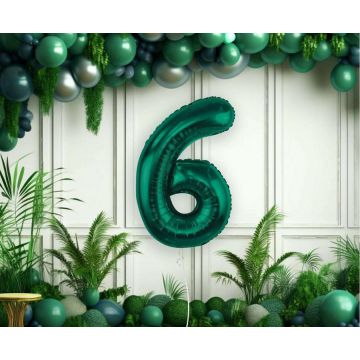 Balloon Number 6 Green 85cm