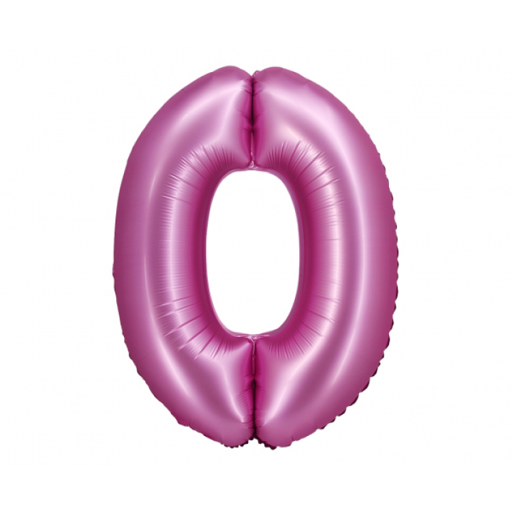 Foil number ''0'' fuchsia 76cm
