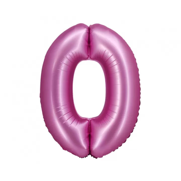 Foil number ''0'' fuchsia 76cm