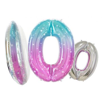 Foil number ''0'' mermaid color 78cm