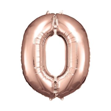 Foil number ''0' rose gold 86cm