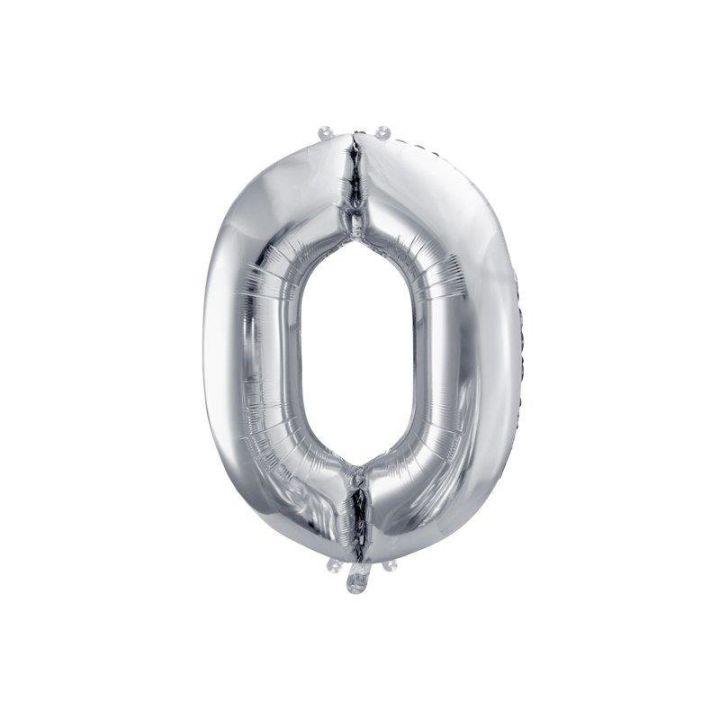 Foil number ''0'' silver 86cm
