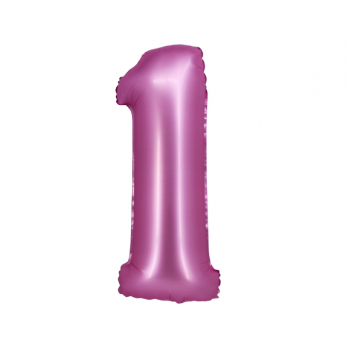 Foil number ''1'' fuchsia 76cm