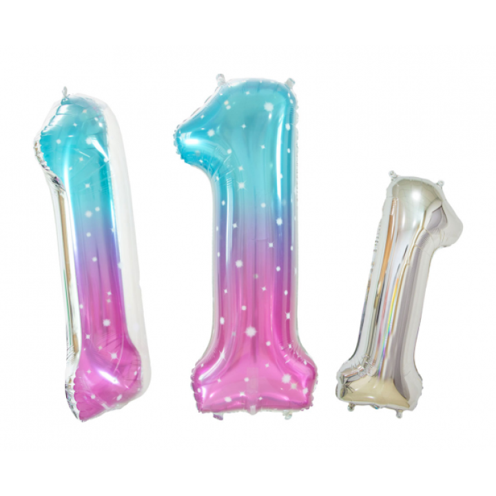 Foil number ''1'' mermaid color 78cm