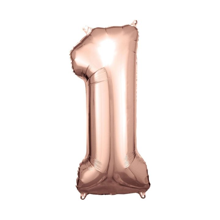 Foil number ''1' rose gold 86cm