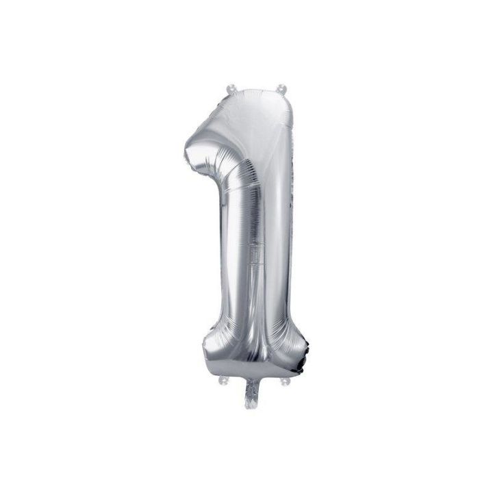Foil number ''1'' silver 86cm