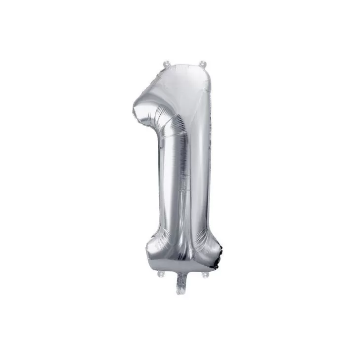 Foil number ''1'' silver 86cm