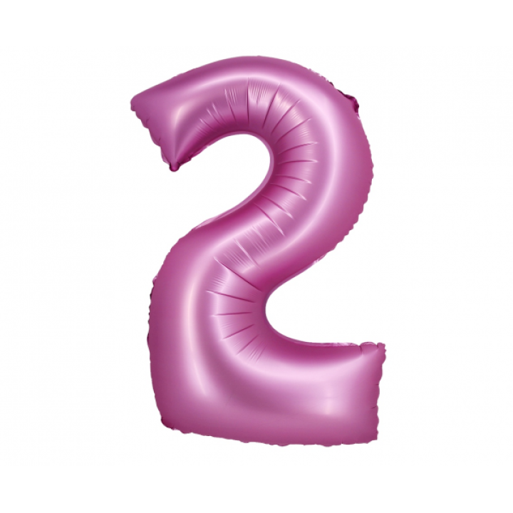 Foil number ''2'' fuchsia 76cm