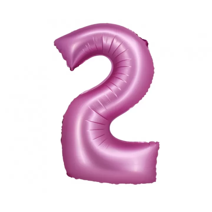 Foil number ''2'' fuchsia 76cm