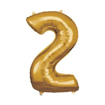 Foil number ''2' gold 86cm