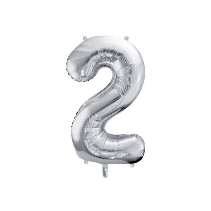 Foil number ''2'' silver 86cm