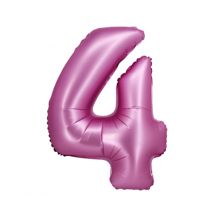Foil number ''4'' fuchsia 76cm