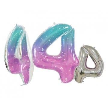 Foil number ''4'' mermaid color 78cm