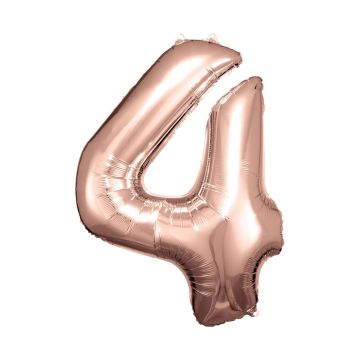 Foil number ''4' rose gold 86cm