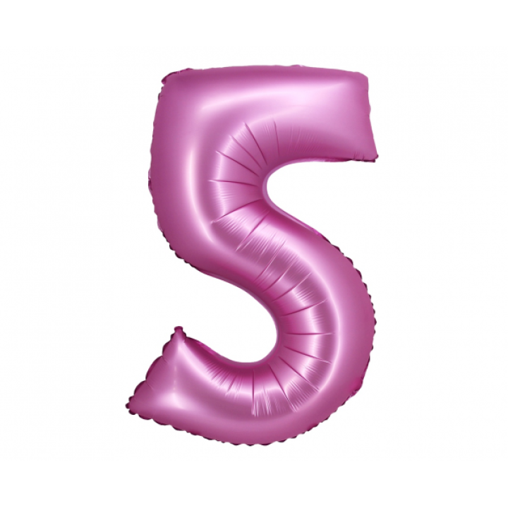 Foil number ''5'' fuchsia 76cm