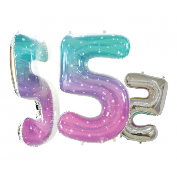 Foil number ''5'' mermaid color 78cm