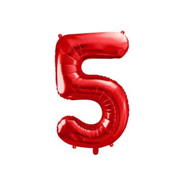 Foil Number ''5'' Red 86cm.