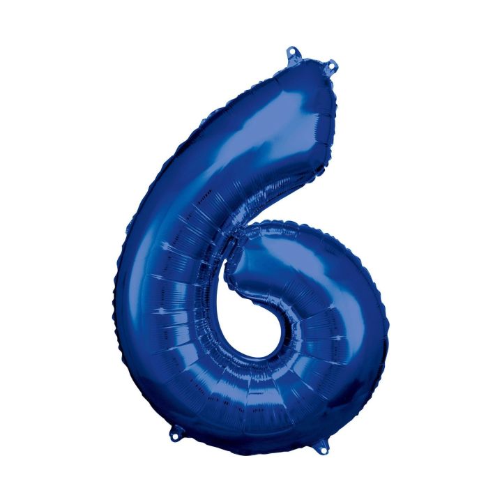 Foil number ''6' blue 86cm