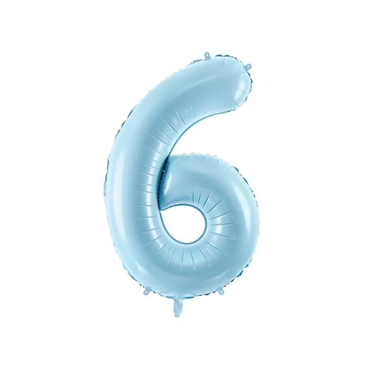 Foil number ''6'' light blue 86cm