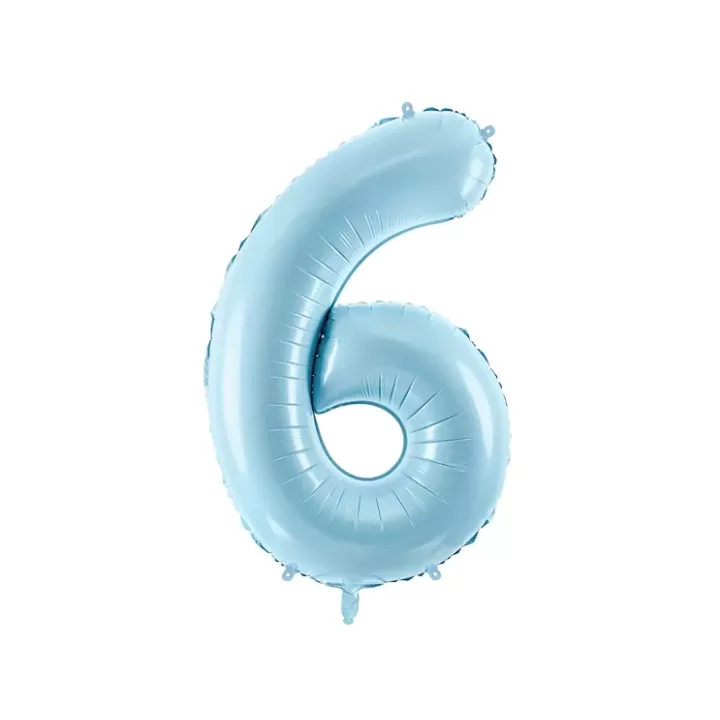 Foil number ''6'' light blue 86cm