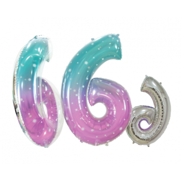 Foil number ''6'' mermaid color 78cm