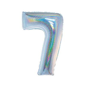Αριθμός ''7'' Μπαλόνι Ασημί Ιριδίζον 76εκ