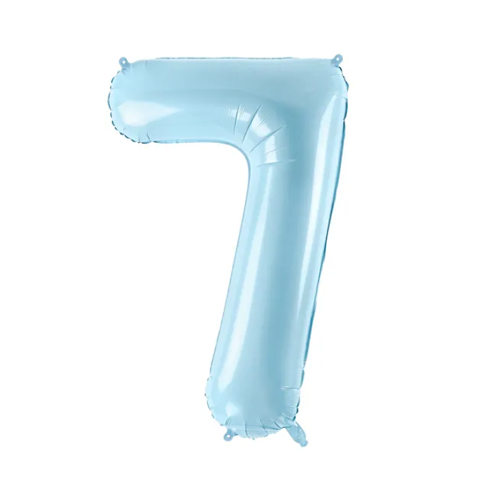 Foil number ''7'' light blue 86cm