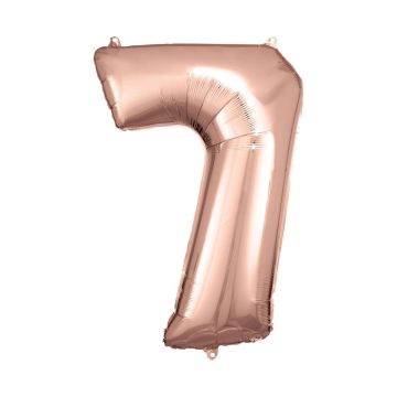 Foil number ''7' rose gold 86cm